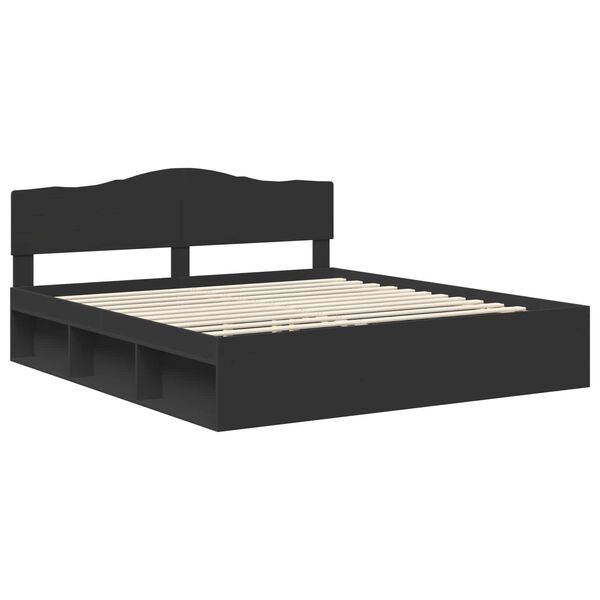 vidaXL Estructura de cama Negro 180 x 200 cm Madera de pino macizo