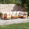 vidaXL Set de sof&aacute;s de jard&iacute;n con cojines 6 pzas madera maciza acacia