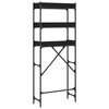 vidaXL Estanter&iacute;a para lavadora madera ingenier&iacute;a negra 67x25x163 cm