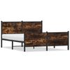 vidaXL Estructura de cama sin colch&oacute;n metal roble ahumado 150x200 cm