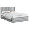 vidaXL Estructura de cama con almacenamiento y cabecero Gris Sonoma