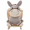 vidaXL Burro balanc&iacute;n de peluche con respaldo gris 60x32x55 cm