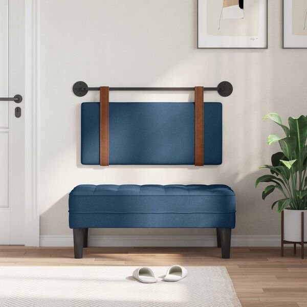 vidaXL Cabecera Colgante Liso Azul 90 x 55 x 5 cm PU antiguo