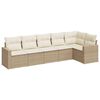 vidaXL Juego de sof&aacute;s jard&iacute;n con cojines 6 pzas rat&aacute;n sint&eacute;tico beige