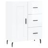 vidaXL Aparador de madera contrachapada blanco brillante 69,5x34x90 cm