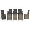 vidaXL Conjunto de Comedor de Jard&iacute;n con coj&iacute;n 9 pcs Gris Polirat&aacute;n