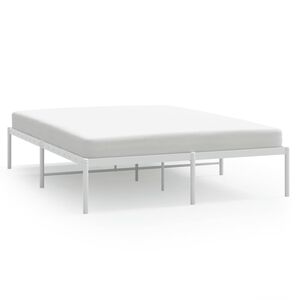 vidaXL Estructura de cama sin colch&oacute;n metal blanco 140x190 cm