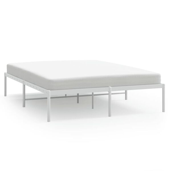 vidaXL Estructura de cama sin colch&oacute;n metal blanco 140x190 cm