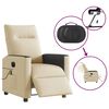 vidaXL Sill&oacute;n reclinable de masaje el&eacute;ctrico tela color crema