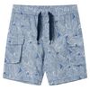 vidaXL Pantalones cortos infantiles con cord&oacute;n azul oscuro 116