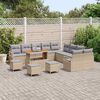 vidaXL Conjunto de sofá de jardín con cojín 14 pcs Beige y Gris Claro