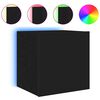 vidaXL Muebles de TV de pared con luces LED 2 uds negro 40,5x35x40 cm