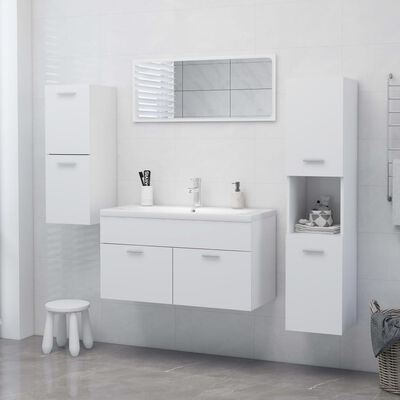vidaXL Armario de baño madera contrachapada blanco 30x30x80 cm