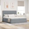 vidaXL Cama con almacenamiento Gris Claro 180 x 200 cm Cuero sint&eacute;tico