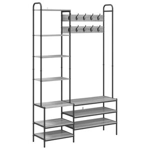vidaXL Perchero con banco para zapatos Sonoma gris 120,5 x 34 x 190 cm