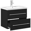 vidaXL Mueble de ba&ntilde;o con lavabo integrado negro