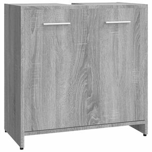 vidaXL Armario de ba&ntilde;o madera contrachapada gris Sonoma 60x33x60 cm