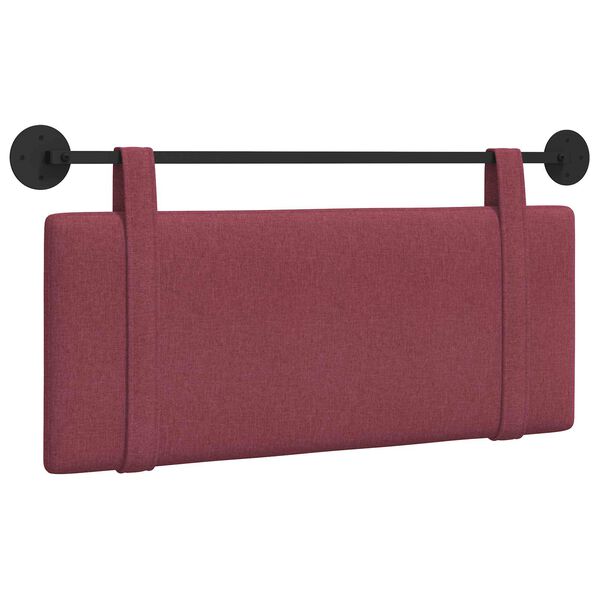 vidaXL Cabecera Colgante Liso Rojo vino 110 x 55 x 5 cm tela