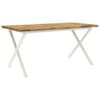 vidaXL Mesa de comedor con borde natural 160 x 80 x 75 cm