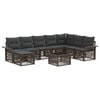 vidaXL Conjunto de sof&aacute;s de jard&iacute;n 9 uds. Gris rat&aacute;n sint&eacute;tico