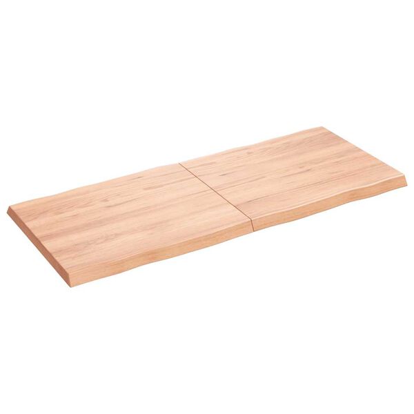 vidaXL Tablero mesa madera tratada borde natural marrón 120x50x(2-4)cm