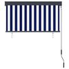 vidaXL Estor enrollable de exterior azul y blanco 120x250 cm