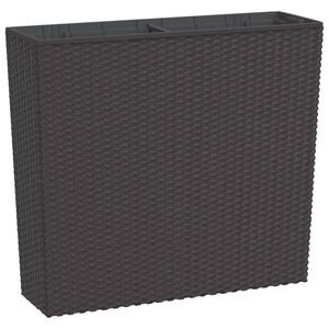 vidaXL Macetero con interior extra&iacute;ble PP rat&aacute;n marr&oacute;n 12/44 L