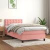 vidaXL Cama box spring con colch&oacute;n terciopelo rosa 80x200 cm