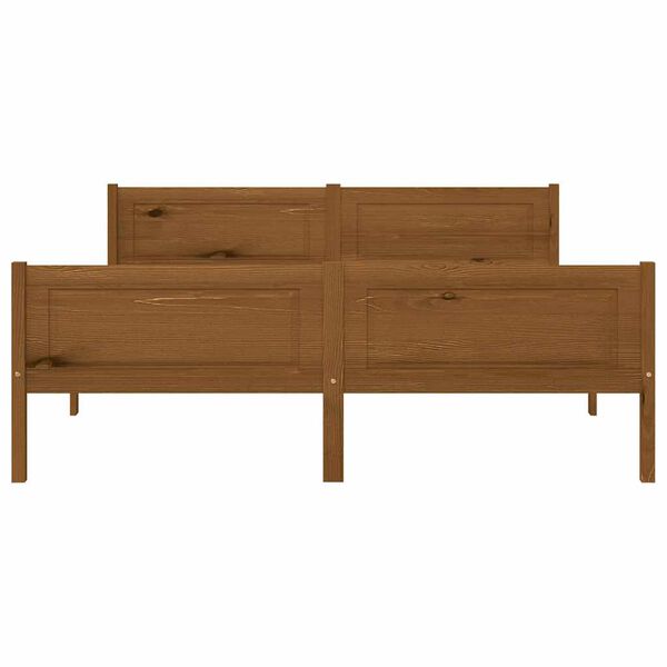vidaXL Estructura cama sin colch&oacute;n madera pino marr&oacute;n miel 140x200 cm