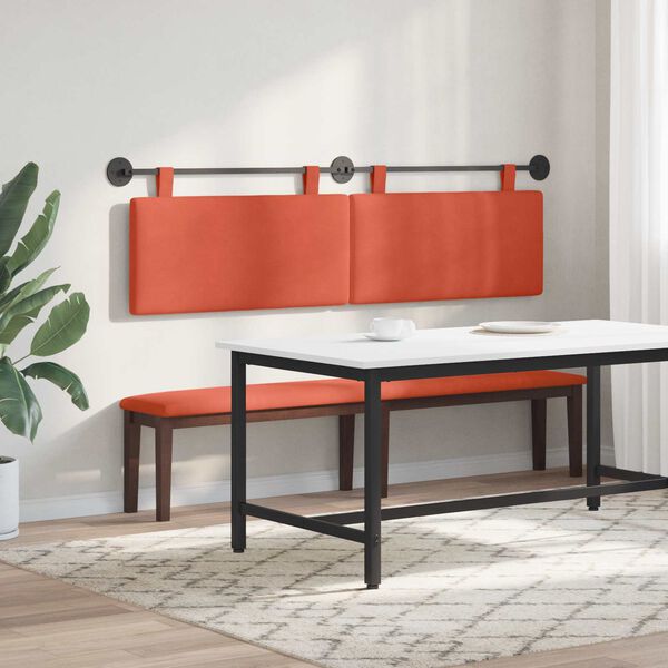 vidaXL Cabecera Colgante Rojo Naranja 190 x 55 x 5 cm Tela de Pana