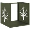 vidaXL Le&ntilde;ero verde oliva 40x40x40 cm Acero laminado en fr&iacute;o