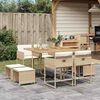vidaXL Set comedor de jard&iacute;n 9 pzas con cojines rat&aacute;n sint&eacute;tico beige
