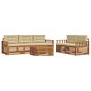 vidaXL Conjunto de sof&aacute;s de exterior 6 uds. Natural y Beige
