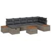 vidaXL Conjunto de sof&aacute; de jard&iacute;n 8 uds. Gris rat&aacute;n sint&eacute;tico
