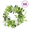 vidaXL Guirnaldas de flores 6 uds blanco 200 cm