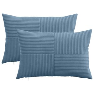 vidaXL Funda de almohada 2 pcs ALMELO Azul 30 x 50 cm pana