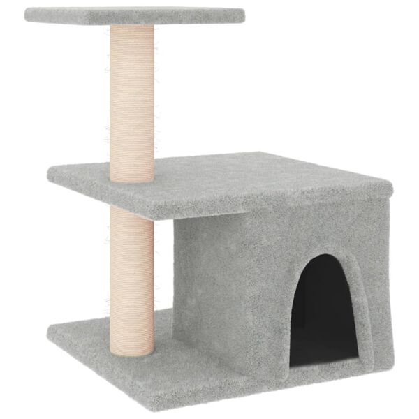vidaXL Rascador para gatos con postes de sisal gris claro 48 cm