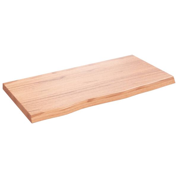 vidaXL Tablero mesa madera roble tratada marr&oacute;n claro 80x40x(2-4) cm