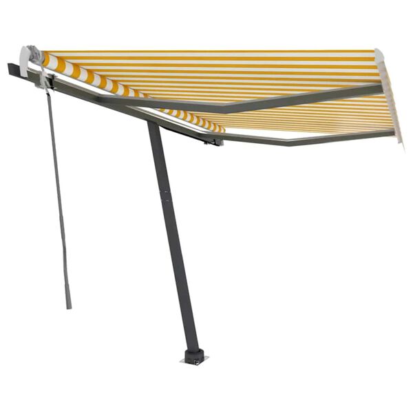 vidaXL Toldo manual retr&aacute;ctil con LED amarillo y blanco 300x250 cm