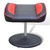 vidaXL Sill&oacute;n con reposapi&eacute;s cuero sint&eacute;tico negro/rojo