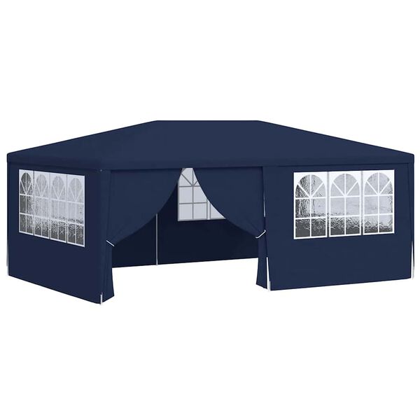 vidaXL Carpa profesional para fiestas con paredes azul 90 g/m² 4x6 m