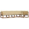vidaXL Conjunto de sof&aacute;s de exterior 5 uds. Natural y Beige