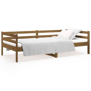 vidaXL Sof&aacute; cama sin colch&oacute;n madera maciza pino marr&oacute;n miel 90x190 cm