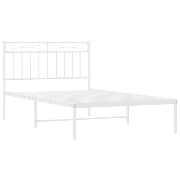 vidaXL Estructura cama sin colchón con cabecero metal blanco 107x203cm