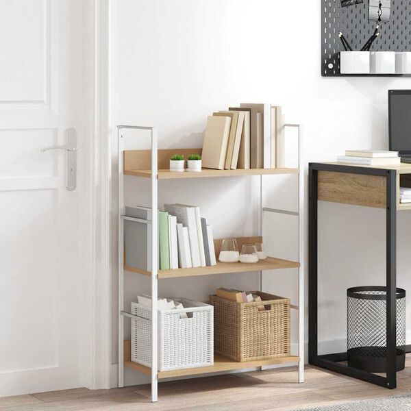 vidaXL Estanter&iacute;a de 3 niveles madera ingenier&iacute;a roble 60x27,6x90,5 cm