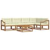vidaXL Conjunto de sof&aacute;s de exterior con coj&iacute;n 6 pcs Natural y Crema