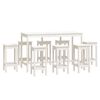 vidaXL Set de bar 9 piezas madera maciza de pino blanco