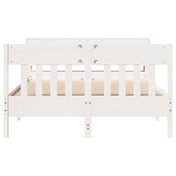 vidaXL Estructura de cama sin colch&oacute;n madera de pino blanca 120x200 cm