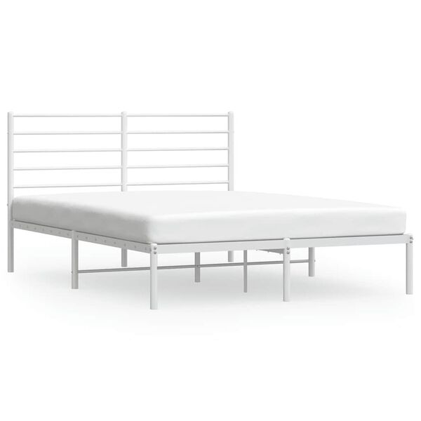 vidaXL Estructura cama sin colch&oacute;n con cabecero metal blanco 120x200cm