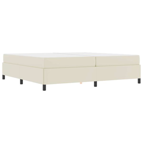 vidaXL Estructura de cama con colch&oacute;n Crema 200 x 200 cm tela